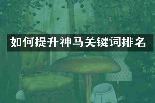 如何提升神马关键词排名