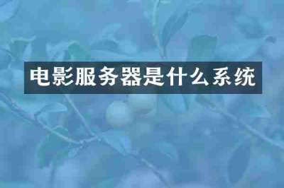 电影服务器是什么系统
