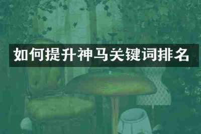 如何提升神马关键词排名