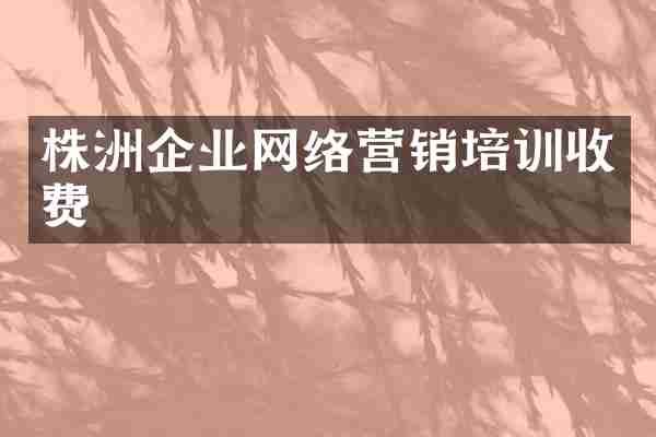 株洲企业网络营销培训收费