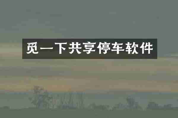 觅一下共享停车软件