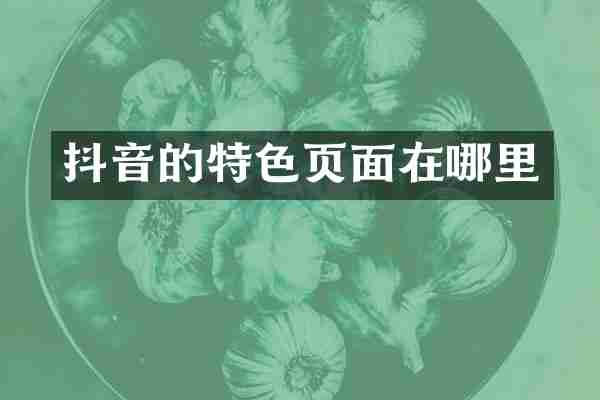 抖音的特色页面在哪里