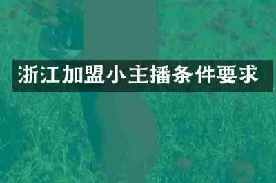 浙江加盟小主播条件要求
