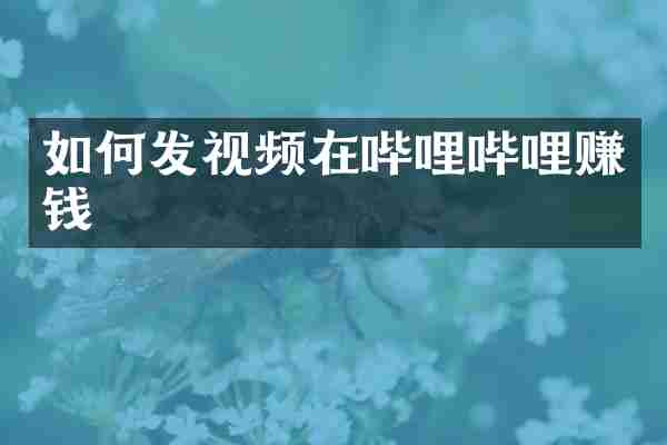 如何发视频在哔哩哔哩赚钱