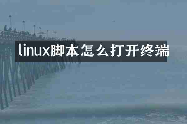 linux脚本怎么打开终端