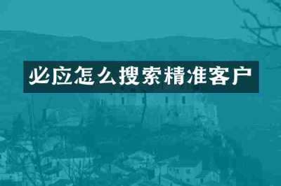 必应怎么搜索精准客户