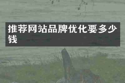 推荐网站品牌优化要多少钱