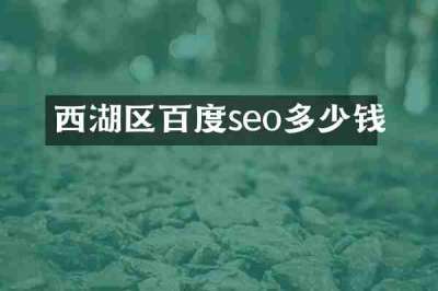 西湖区百度seo多少钱