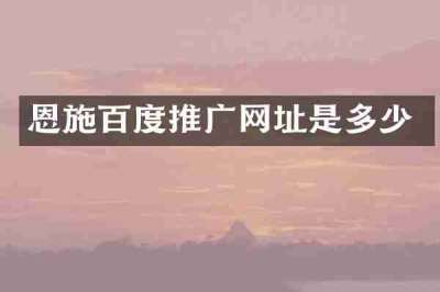 恩施百度推广网址是多少