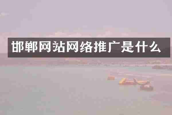 邯郸网站网络推广是什么