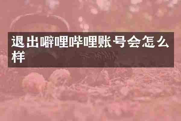 退出噼哩哔哩账号会怎么样