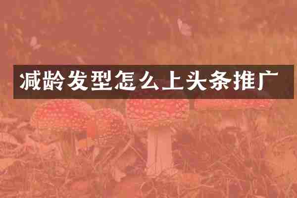 减龄发型怎么上头条推广