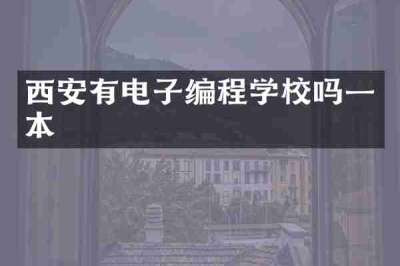 西安有电子编程学校吗一本