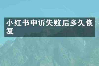 小红书申诉失败后多久恢复