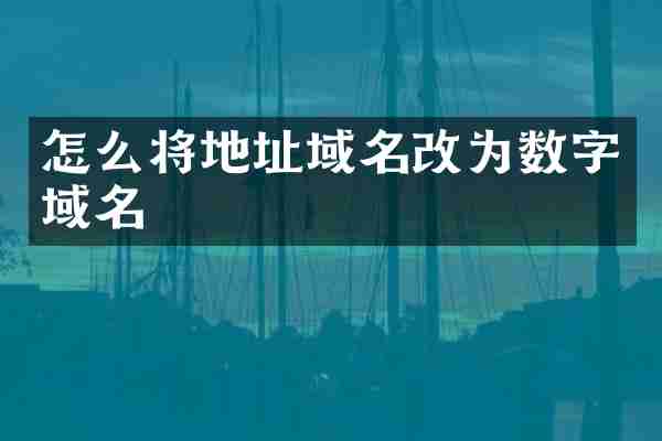 怎么将地址域名改为数字域名