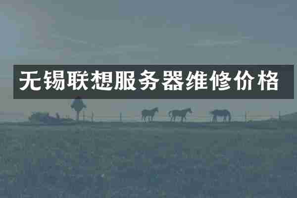 无锡联想服务器维修价格