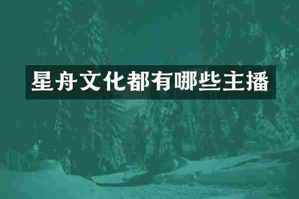 星舟文化都有哪些主播