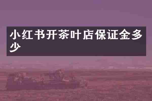 小红书开茶叶店保证金多少