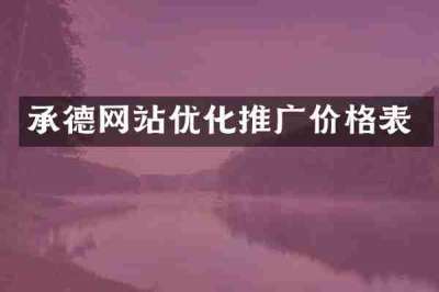 承德网站优化推广价格表
