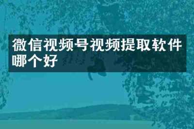 微信视频号视频提取软件哪个好