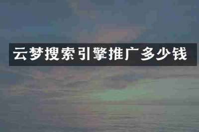 云梦搜索引擎推广多少钱