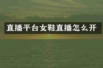 直播平台女鞋直播怎么开