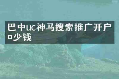 巴中uc神马搜索推广开户多少钱