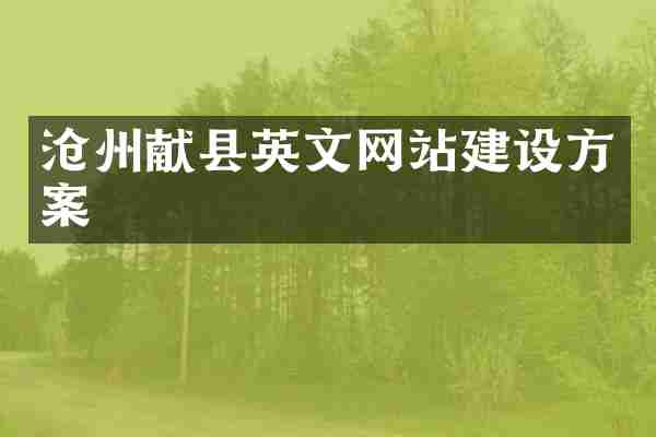 沧州献县英文网站建设方案