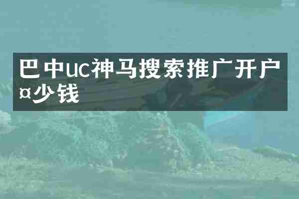 巴中uc神马搜索推广开户多少钱
