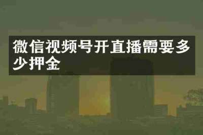 微信视频号开直播需要多少押金