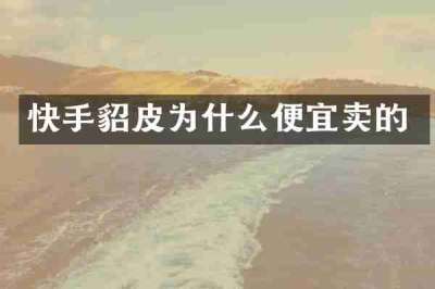 快手貂皮为什么便宜卖的