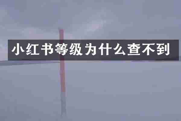 小红书等级为什么查不到