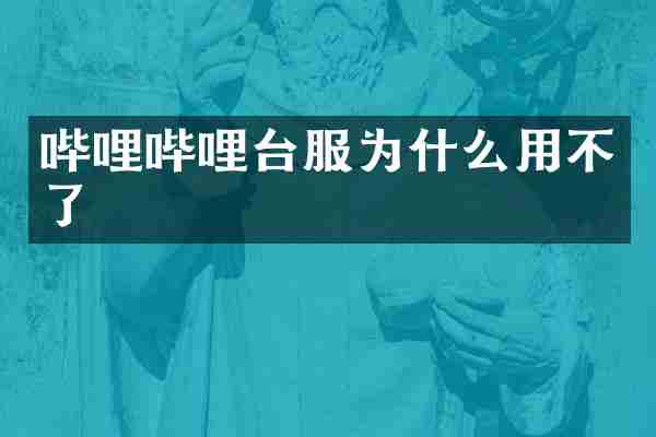 哔哩哔哩台服为什么用不了