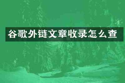 谷歌外链文章收录怎么查