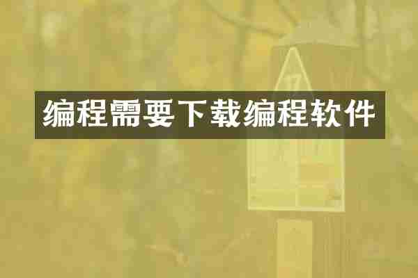 编程需要下载编程软件