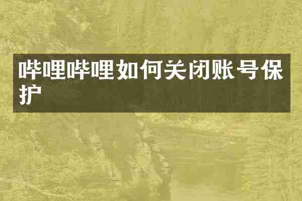 哔哩哔哩如何关闭账号保护