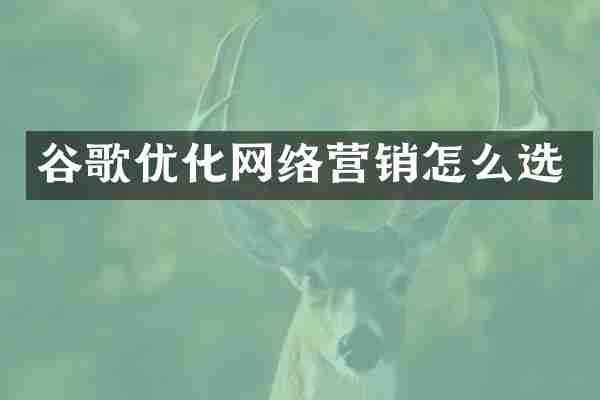 谷歌优化网络营销怎么选
