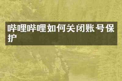 哔哩哔哩如何关闭账号保护