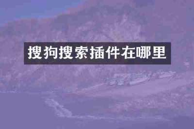 搜狗搜索插件在哪里