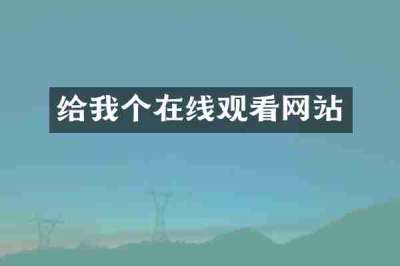 给我个在线观看网站