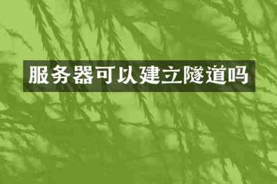 服务器可以建立隧道吗