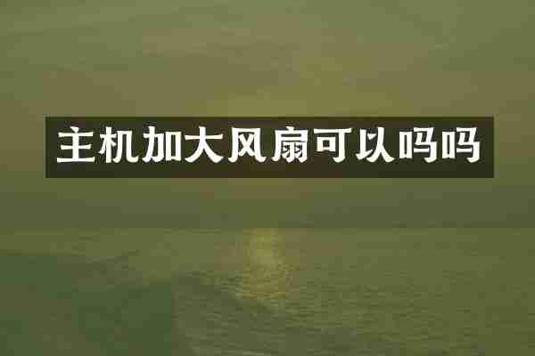 主机加大风扇可以吗吗