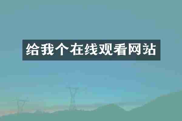 给我个在线观看网站