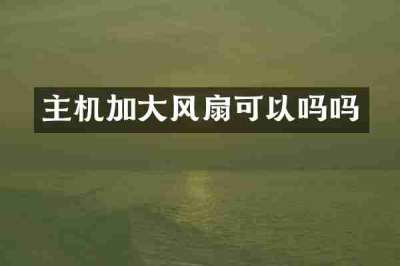主机加大风扇可以吗吗