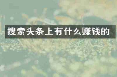 搜索头条上有什么赚钱的