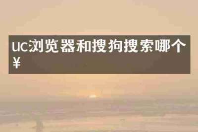 uc浏览器和搜狗搜索哪个好