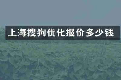 上海搜狗优化报价多少钱