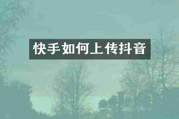 快手如何上传抖音