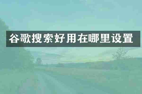 谷歌搜索好用在哪里设置