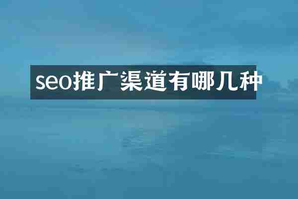 seo推广渠道有哪几种